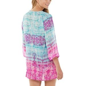 NWT Portocruz tie dye pink blue swim cover-up tunic